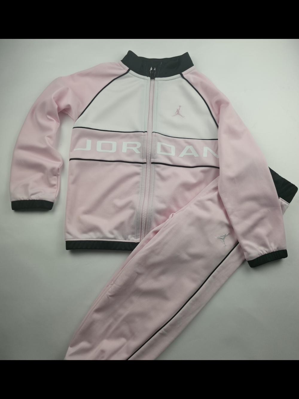 Title: Jordan Girls 2PC Tracksuit Set Pink Foam Size 4T NWT
